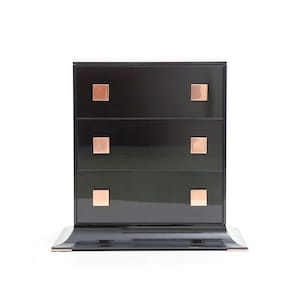 Black Chest of drawers high gloss modern  sideboard Contemporary side table  Copper Cabinet Handmade bespoke furniture