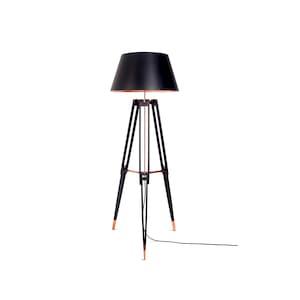Lampadaire moderne Lampe trépied noire Lampe moderne Mid-Century Éclairage moderne sur trépied Lampe d&#39;appoint en cuivre Lampadaire minimalisme industriel Simple