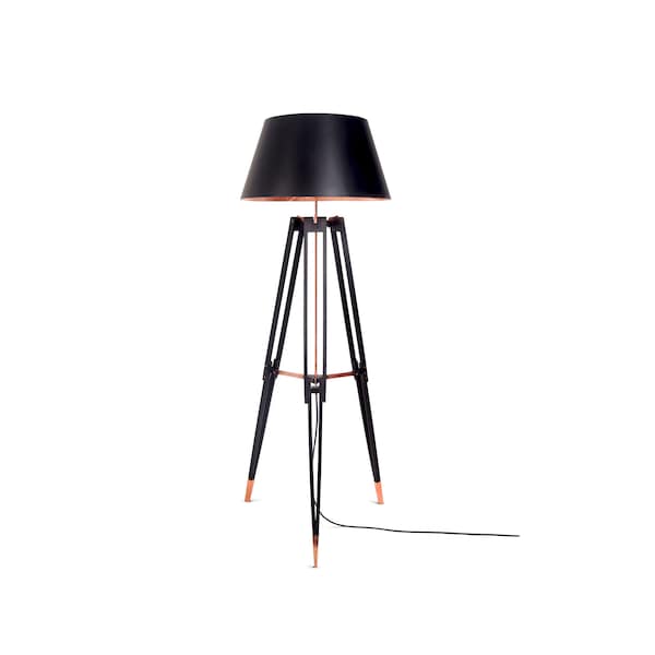 Lampadaire moderne Trépied noir Lampe moderne Midcentury Modern Luminaire trépied moderne Lampe d’appoint en cuivre Lampadaire minimalisme industriel Simple