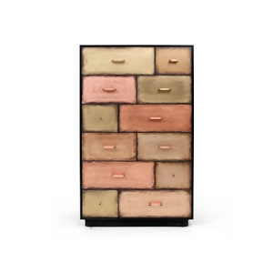 Modern black copper sideboard Vintage metal Contemporary sideboard Copper chest of drawers Brass furniture Golden look sideboard Handmade