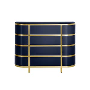 Modern sideboard High gloss blue cabinet Luxury dresser blue storage Bedroom sideboard Contemporary sideboard