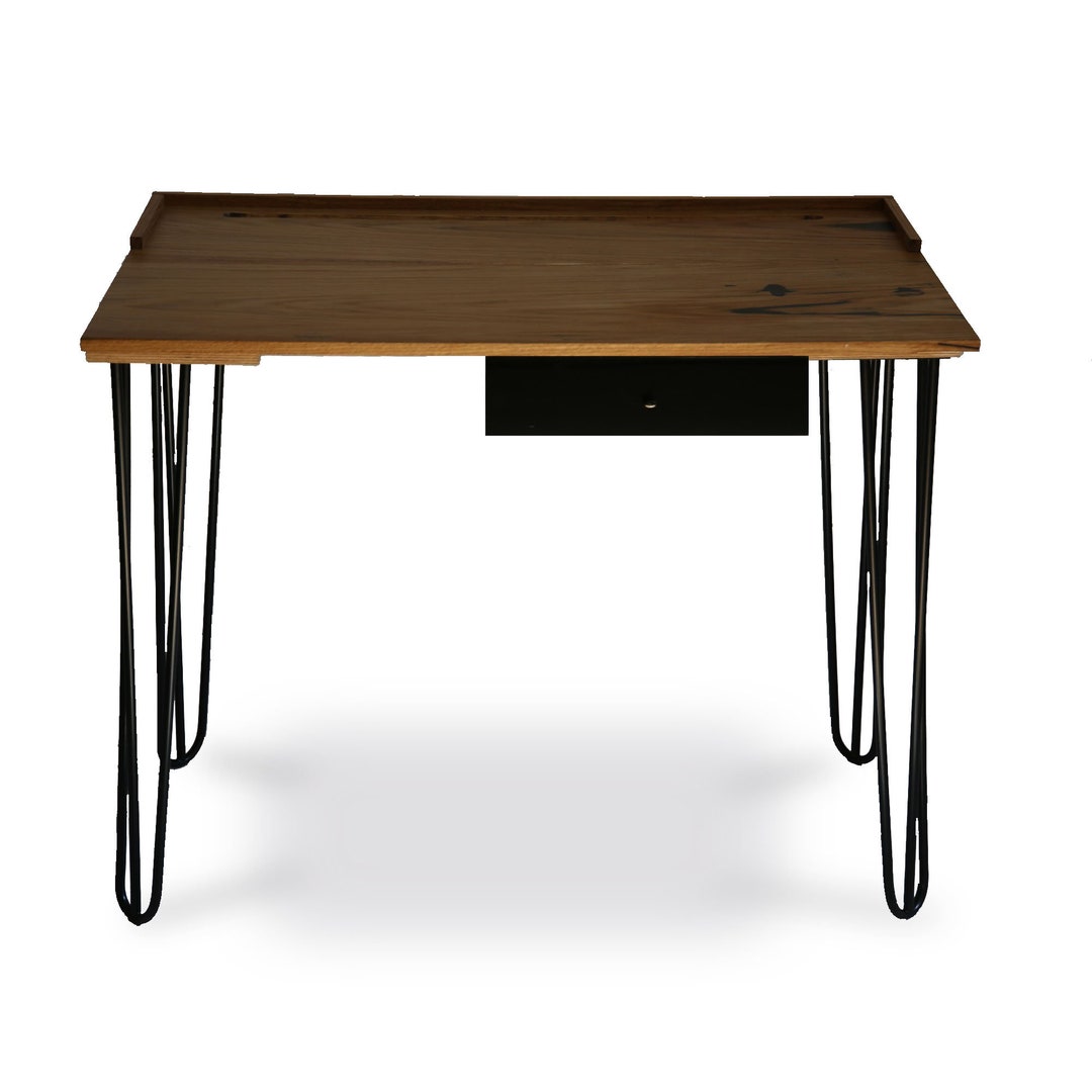 Wood Desk With Hairpin Legs School Desk Children Desk Minimalist Desk Small Computer Table