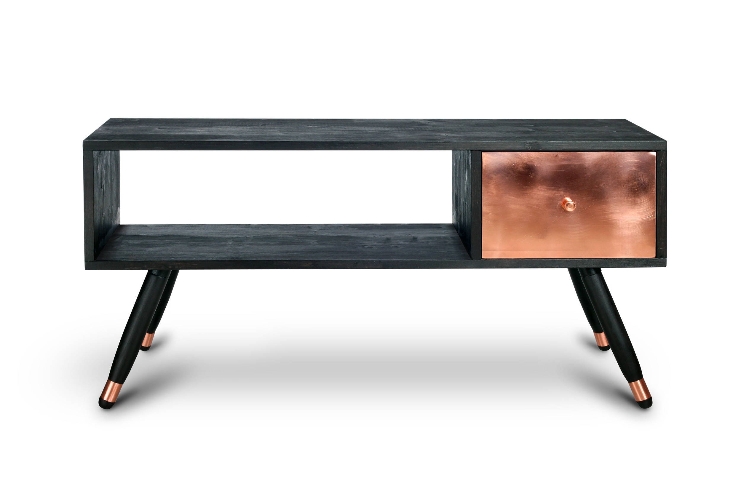 Black and copper tv stand outlet
