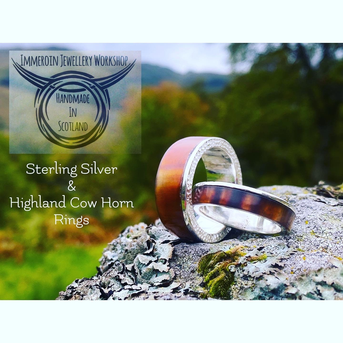 Sterling Silver Highland Cow Horn Handmade Rings in Scotland. Etsy