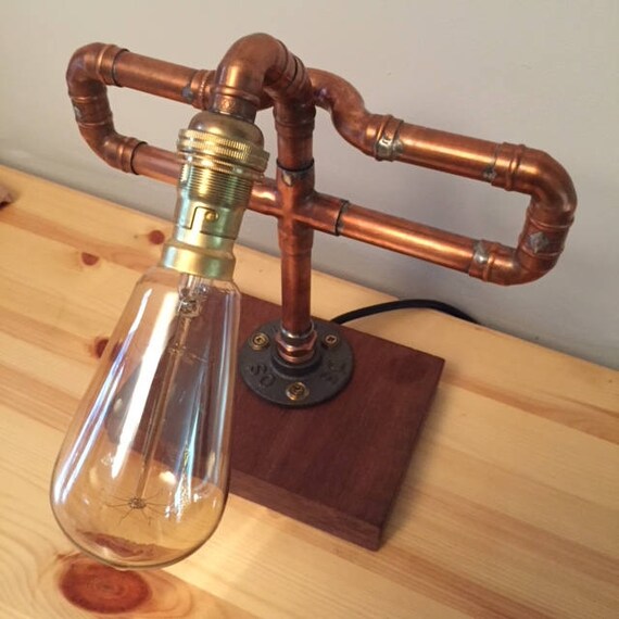 industrial copper table lamp