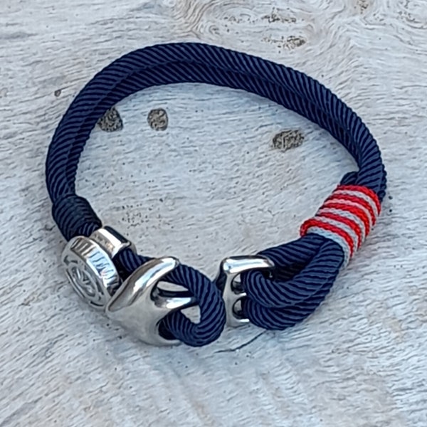 BRACELET  ancre et bouton typa pull marine