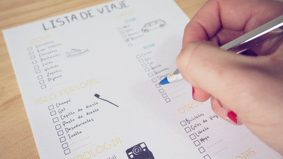 Lista de vajes lista para hacer la maleta antes de viajar | Etsy México