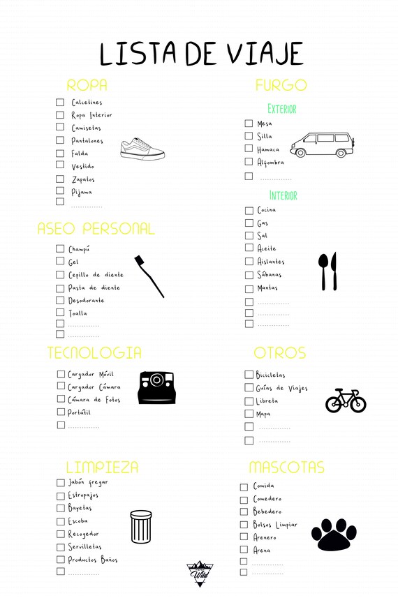 lista viaje maleta