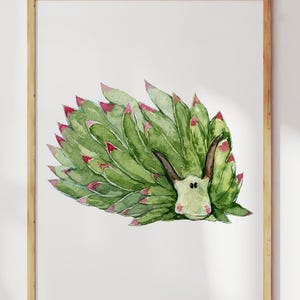 Nudibranch Print. Leaf Sheep Sea Slug Painting. Green Sea Creature Wall Art, Ocean Inspired Decor, Cute Wildlife, Marine Biology Gift