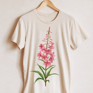 Fireweed Wild Flower Shirt - Native Plant Shirt - Yukon Provincial Flower - Willowherb T shirt - Botanical shirt - Alaska wild flower gift