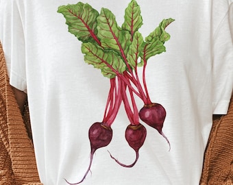 Beets T-Shirt: Watercolor Veggie Art, Gardening Tee