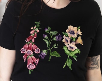 Poisonous Plants T-Shirt: Botanical Goth, Witchy Garden Halloween Shirt