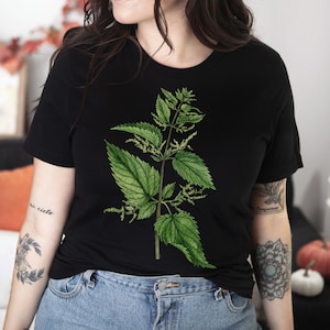 Nettle Shirt. Stinging Nettles Plant Shirt. Botanical Tshirt. Gift for herbalist, Herbal Medicine Top