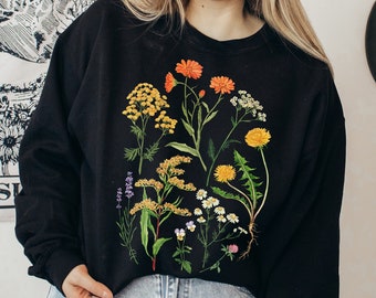 Herbalist Sweatshirt: Medicinal Plants Botanical Crewneck. Get Well Gift