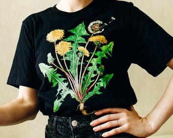 Watercolor Dandelion Shirt: Botanical Wildflower T-Shirt