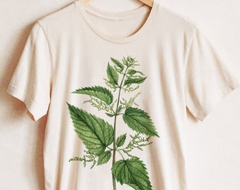 Stinging Nettle T-Shirt: Watercolor Botanical Art, Herbalist Gift