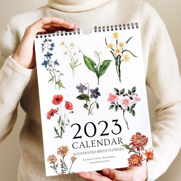 Floral Wall Calendar Etsy