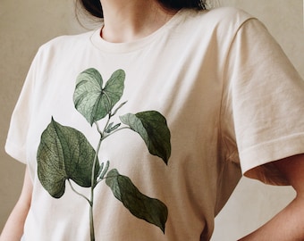 Kava Plant T-Shirt - Watercolor Botanical Tee, Herbalist Gift