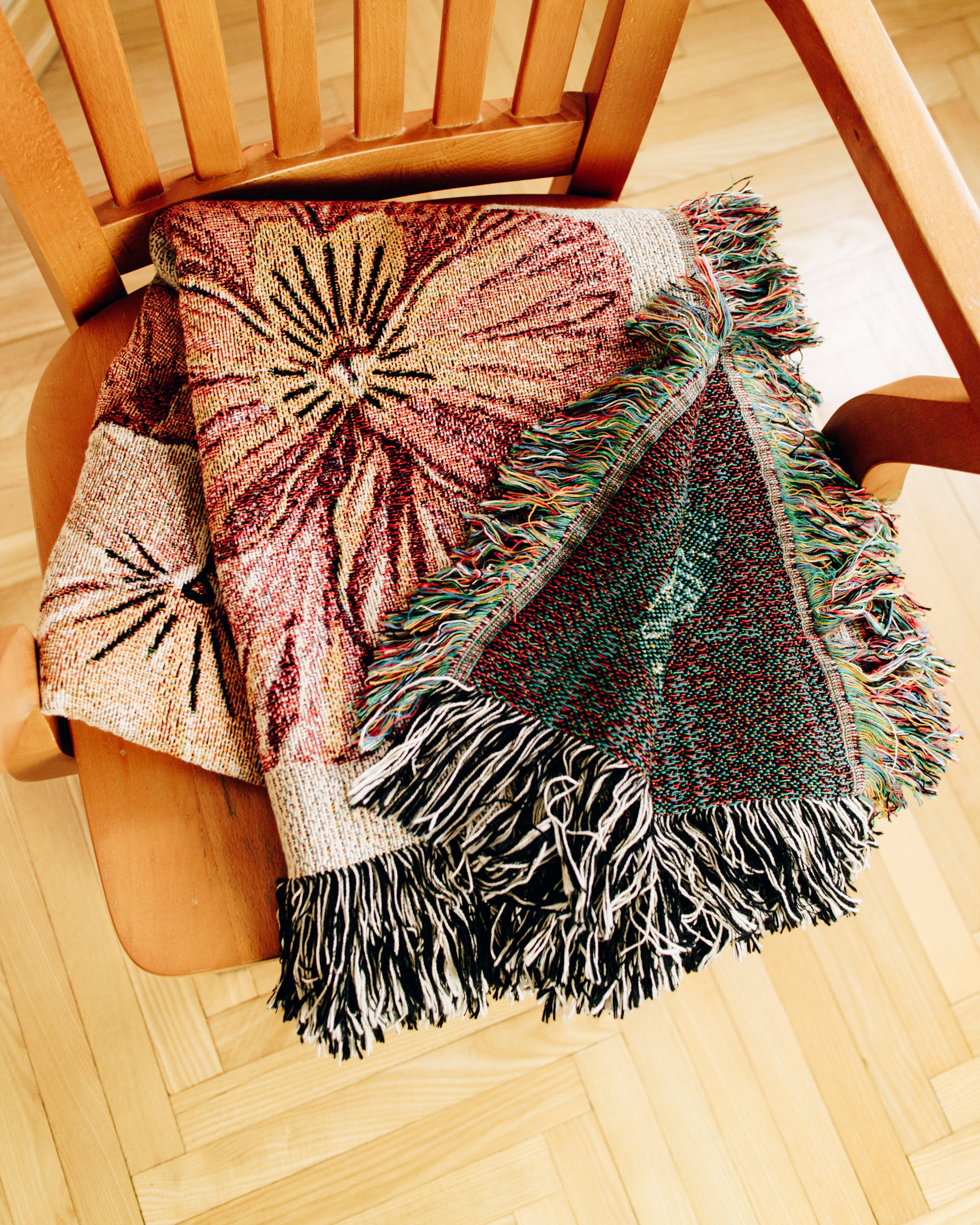 Pansies Woven Throw Blanket Floral Home Decor Earth Tones Etsy