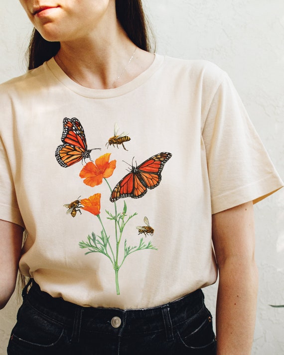 California State With Poppies Tee California State With Poppies Tee