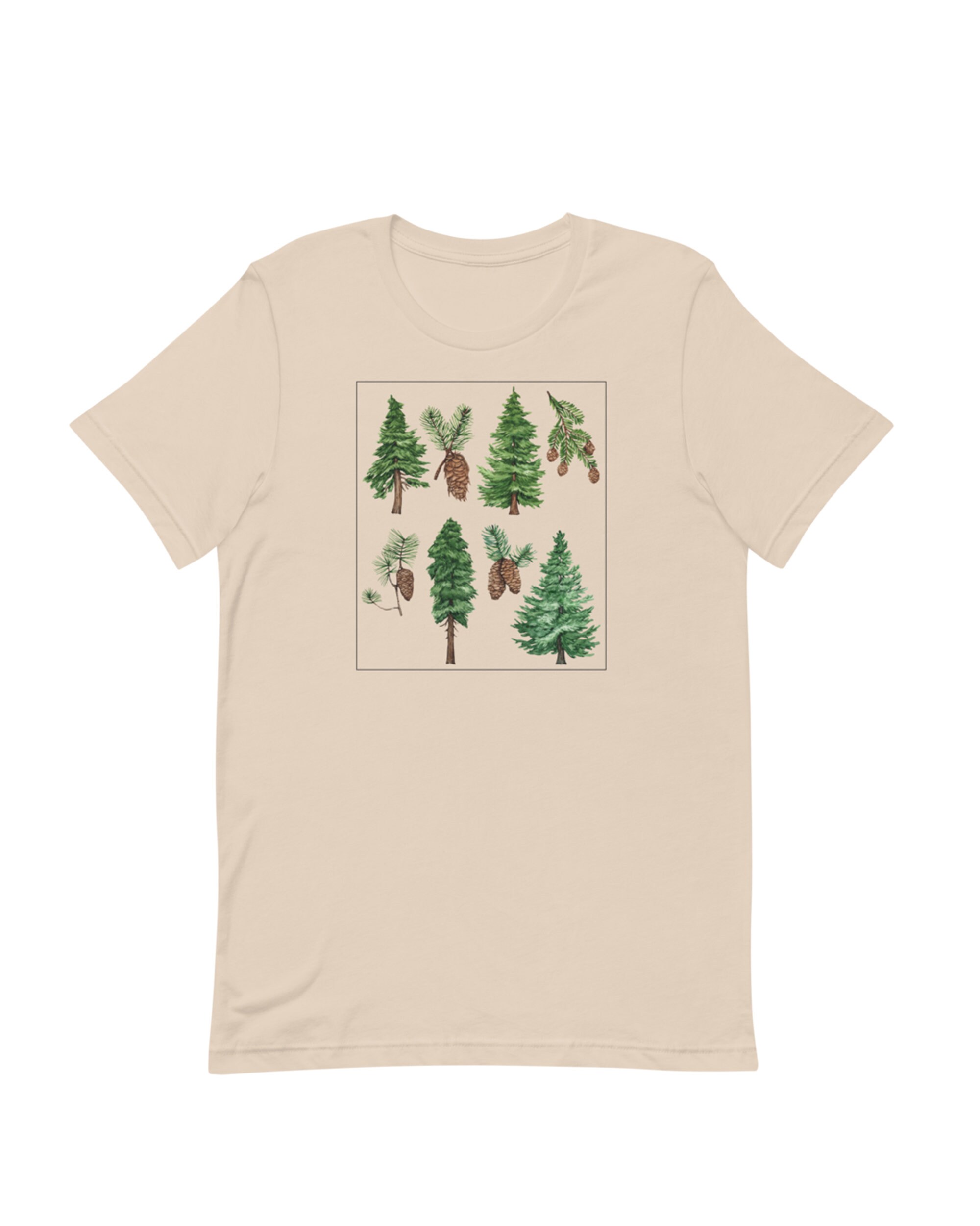 Evergreen trees chart botanical t-shirt — Anna Farba Illustration