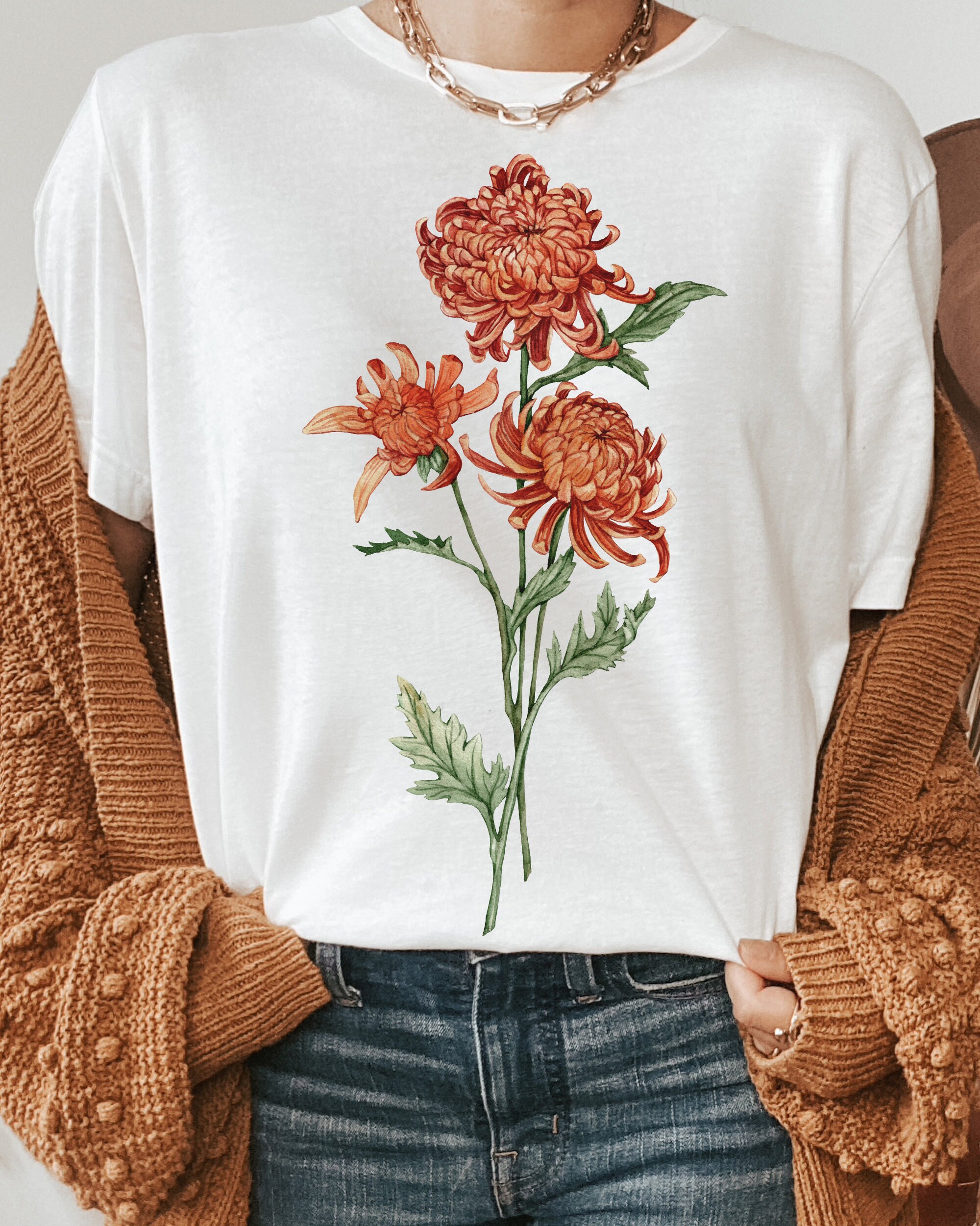 Chrysanthemum Shirt-november Birth Flower Tshirt. Birth