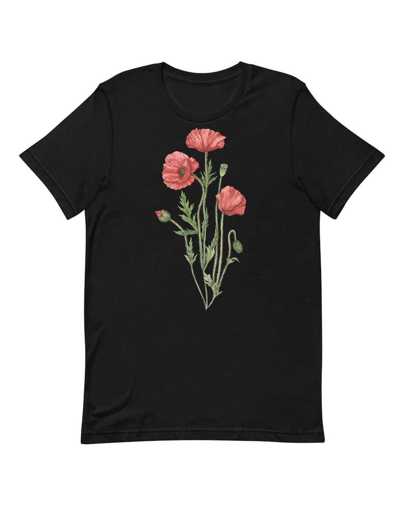 Poppy Shirt August Birth Flower Birth Month Flower Gift - Etsy