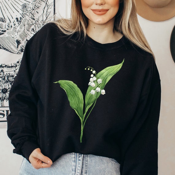 Lily of the Valley Sweatshirt: May Birth Flower. Botanical Mothers Day Gift