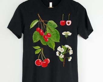 Cherry T-Shirt: Botanical Illustration Fruit Graphic Tee