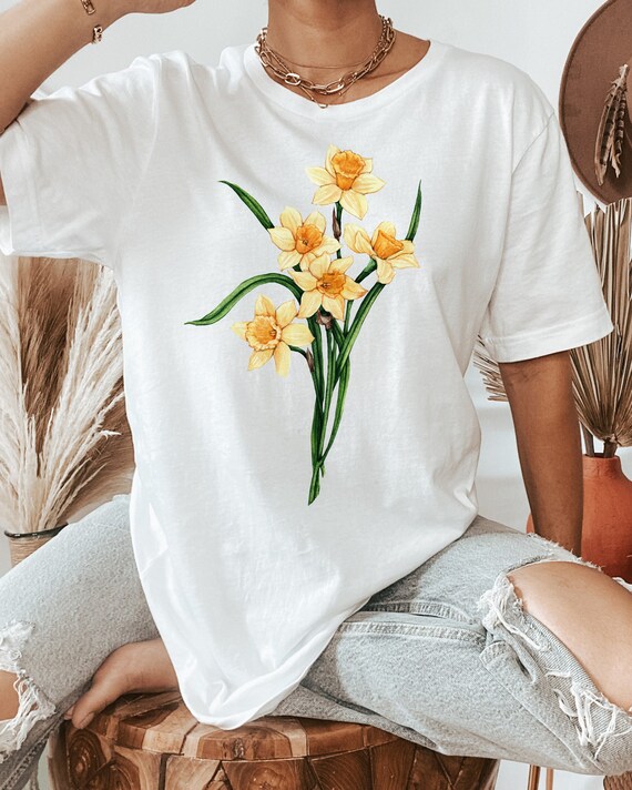 Daffodils Shirt: March Birth Flower Tshirt. March Birthday Gifts, Spring Clothing