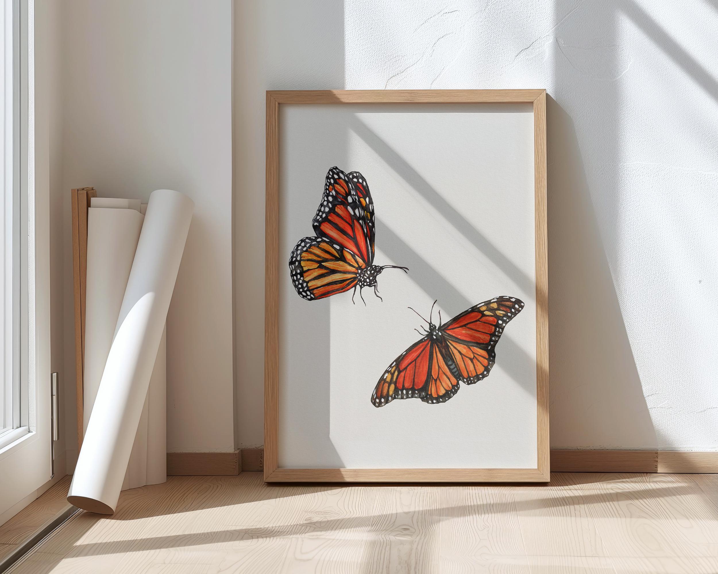 Monarch Butterfly Art Print: Watercolor Insect Botanical Artwork - Etsy