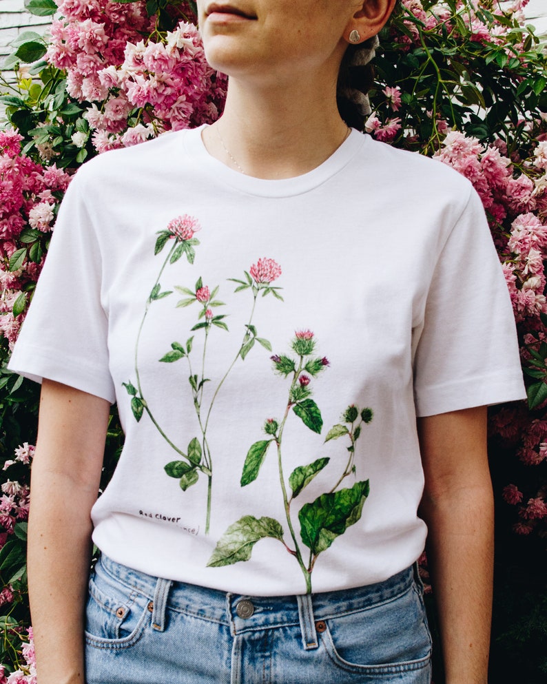 Clover Botanical Shirt Watercolor Wildflower Shirt - Etsy UK