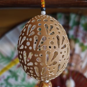 Openwork Carved Egg Handmade Unique Gift. Design 1
