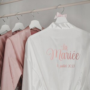 Personalized satin bathrobe Future Bride / Bridal kimono / Personalized wedding bathrobe / Personalized white bathrobe / Bride to be / EVJF