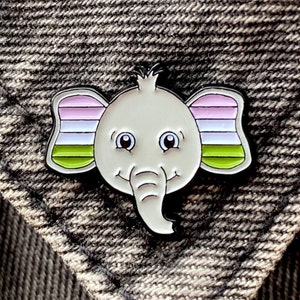 Genderqueer elephant enamel pin, lgbt, LGBTQIA+, genderqueer pride flag, gay pride pin, gay, lesbian, lgbt pin, lgbt enamel pin, gay