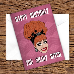 Bianca Del Rio verjaardagskaart, RuPauls drag race wenskaart, RuPaul, Drag queen, LGBT, A5 kaart, verjaardagskaart, grap grappig, cadeau, bday