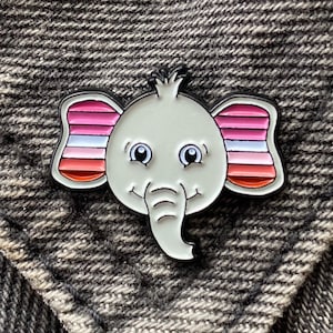 Lesbian elephant enamel pin, lgbt, LGBTQIA+, pride, gay pride, lgbt pride, pride flag, lesbian, gay, lesbian, lgbt pin, lgbt enamel pin
