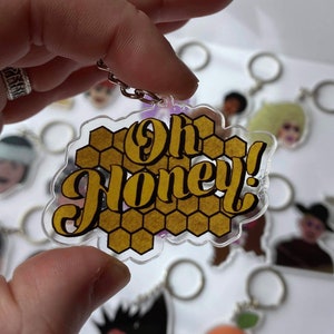 Trixie Mattel Oh honey double sided acrylic keychain, keyring, RuPauls drag race, drag queen, LGBT keyring, art