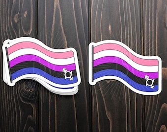 Genderfluid pride flag sticker, die cut vinyl sticker, LGBT, LGBTQIA+, pride, gay pride, pride flag, lgbt pride sticker