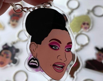 Michelle Visage keychain, double sided acrylic keychain, keyring, RuPauls drag race, drag queen, LGBT keyring, art