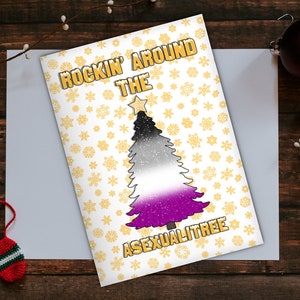 Carte de Noël LGBT, carte de vœux de fierté asexuée, gay pride, carte A5, carte de Noël, blague drôle cadeau mignon, carte de Noël de nouveauté, ASEXUEL LGBTQ
