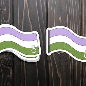 Genderqueer pride flag sticker, die cut vinyl sticker, LGBT, LGBTQIA+, pride, gay pride, pride flag, lgbt pride sticker
