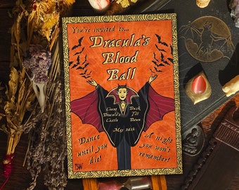 Vintage Halloween art print, Count Dracula, Halloween decorations, vampire decor, Halloween home, spooky, horror 5x7 A4 horror movie in uk