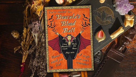 Vintage Halloween art print, Count Dracula, Halloween decorations, vampire decor, Halloween home, spooky, horror 5x7 A4 horror movie in uk