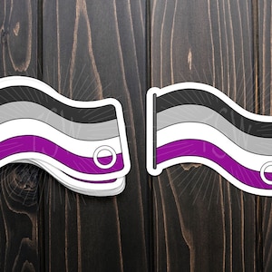 Asexual pride flag sticker, die cut vinyl sticker, LGBT, LGBTQIA+, pride, gay pride, pride flag, lgbt pride sticker