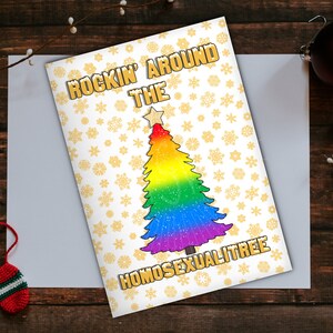 Carte de Noël LGBT, carte de vœux de la fierté arc-en-ciel, gay pride, carte A5, carte de Noël, blague drôle cadeau mignon, carte de Noël de nouveauté, LGBTQ lgbtqia