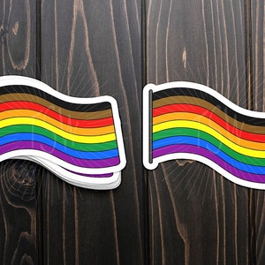 Adesivo de bandeira do orgulho QPOC, pessoas queer de cor, adesivo de vinil recortado, LGBT, LGBTQIA +, orgulho, orgulho gay, bandeira do orgulho, adesivo de orgulho lgbt