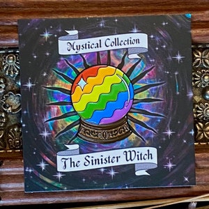 Boule de cristal arc-en-ciel Épingle en émail Halloween, lgbt, LGBTQIA +, drapeau de la fierté gay, sorcellerie, sorcière, mystique, épingle à boule de cristal, goth, tarot, cadeau