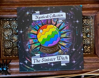 Rainbow crystal ball Halloween enamel pin, lgbt, LGBTQIA+, gay pride flag, witchcraft, witchy, mystic, crystal ball pin, goth, tarot, gift