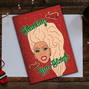 RuPaul Charles carte de Noël, RuPauls drag race carte de voeux, RuPaul, Drag queen, LGBT, Pride, Carte A5, Carte de Noël, blague drôle, cadeau